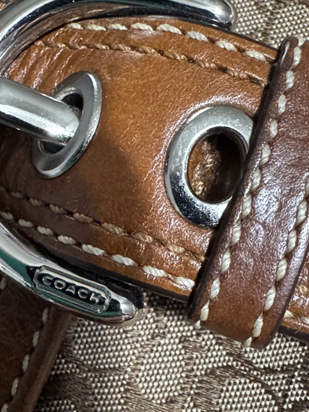 Coach Brown Signature Canvas and Leather Wristlet - Picture 3 of 16